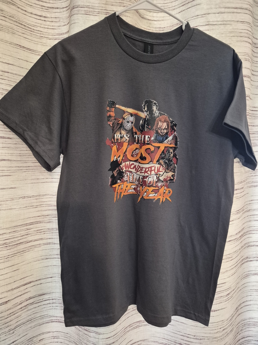 Graphic Horror Crewneck T-Shirt - Dark Gray